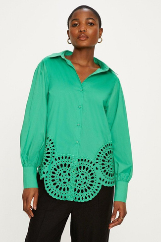 Рубашка оверсайз премиум-класса с ришелье Oasis, зеленый