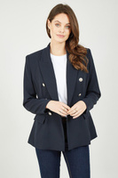 Темно-синий пиджак с подкладкой в ​​контрастную полоску Yumi, синий