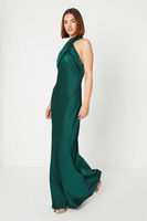 Атласное платье с бретелькой на шее Oasis, зеленый