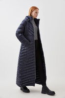 Высокое легкое складное пальто макси Karen Millen, темно-синий