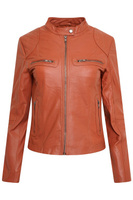 Байкерская куртка из натуральной кожи Pelle D'annata, оранжевый