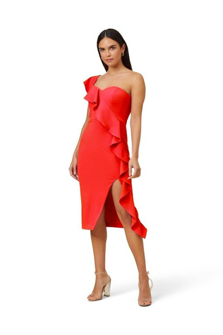Вязаное коктейльное платье из крепа Adrianna Papell, красный