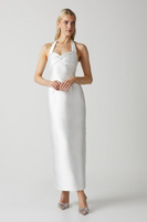 Свадебное платье с воротником-халтер из твила Coast, белый