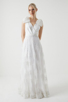 Свадебное платье с вышитым сетчатым бантом Coast, белый