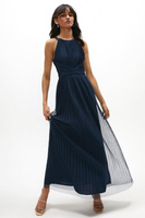 Плиссированное платье макси для подружки невесты Coast, темно-синий