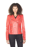Кожаная винтажная байкерская куртка Brando-Orlando Infinity Leather, красный