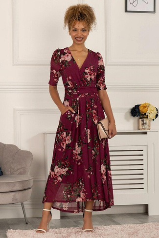 Сетчатое платье макси Haizley с цветочным принтом Jolie Moi, фиолетовый