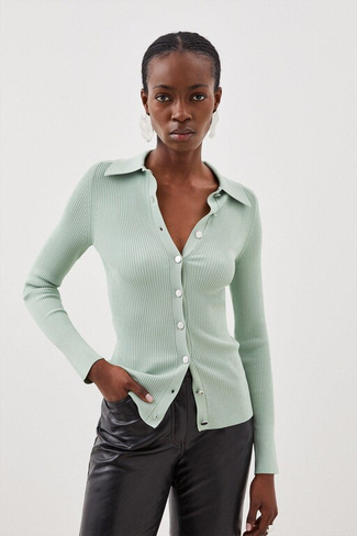 Трикотажная рубашка премиум-класса с драпировкой Karen Millen, зеленый