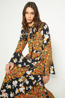 Миниатюрное платье миди с диагональным цветочным принтом Oasis, мультиколор