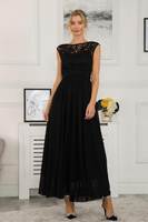 Платье для выпускного вечера макси с кружевным лифом Jolie Moi, черный