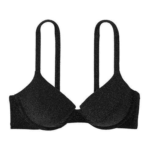 Топ бикини Victoria's Secret Swim Shimmer Icon Push-Up, черный
