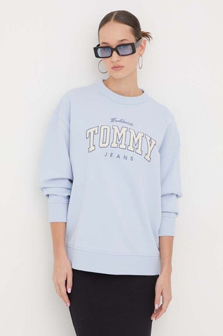 Хлопковая толстовка Tommy Jeans, синий
