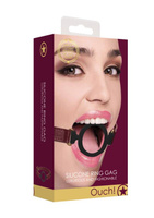 Кляп с креплением Ouch Ouch! - Silicone Ring Gag - Burgundy Shots toys