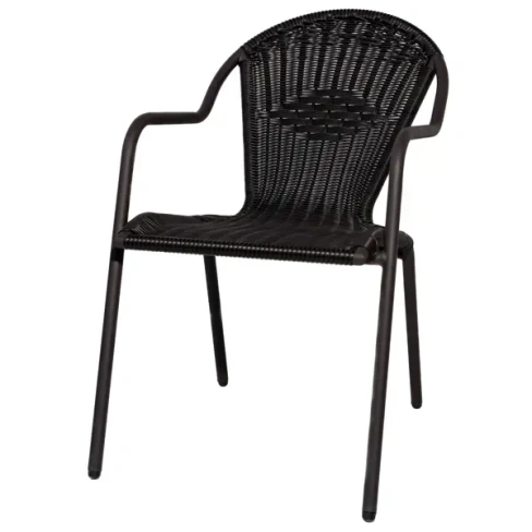 Кресло Manoko-2 54x66x88 см искусственный ротанг цвет черный Без бренда Manoko-2 КРЕСЛО MANOKO-2 ИЗ ИСК. РОТ ЧЕРН.
