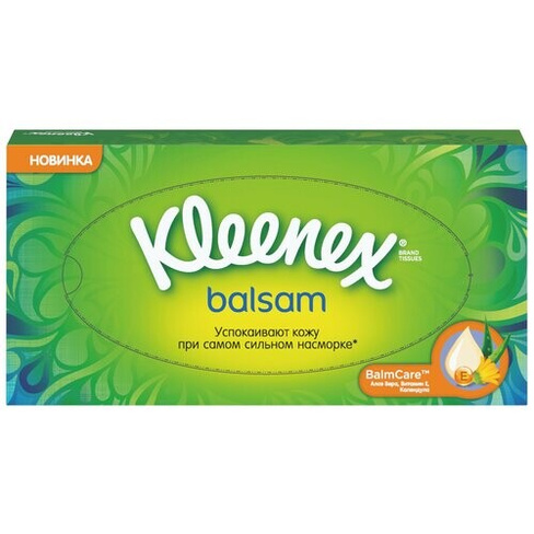 Kleenex салфетки в коробке Balsam 72 шт Kimberly-Clark, s.r.o.