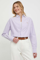 Хлопчатобумажную рубашку Polo Ralph Lauren, фиолетовый