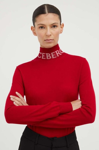 Шерстяной свитер Iceberg, красный