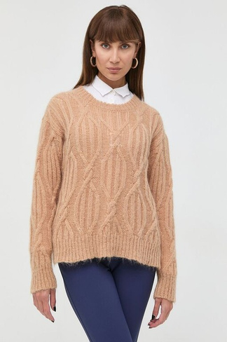 Шерстяной свитер Twinset, коричневый