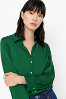 Атласная рубашка Cortefiel, темно-зеленый
