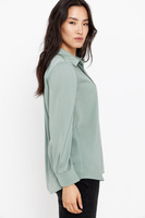 Атласная рубашка Cortefiel, зеленый
