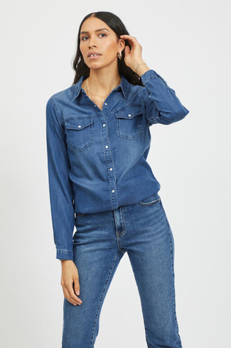 Женская джинсовая рубашка Vila, синий