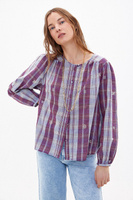 Эмилия. Клетчатая блузка с блестящей вышивкой Hoss Intropia, фиолетовый