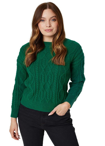 Izabel London Зеленый джемпер вязанной вязки с длинными рукавами