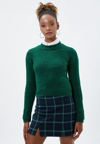 Свитер Basic Sweater Crew Neck Koton, зеленый