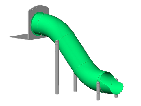 Пластиковая горка-тоннель Тпр 1,6 с опорой для игровых комплексов ГТ06, ГТ12