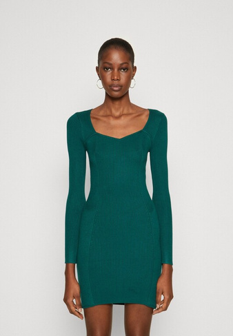 Платье-футляр Long Sleeve Sweetheart Mini Sweater Dress Abercrombie & Fitch, цвет dark green