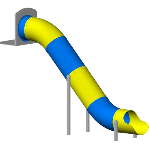 Пластиковая горка-тоннель прямая Тпр 2,6 с опорой для площадки высотой 2,50-2,70 м.