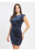 Элегантное платье Guess, анималистический принт синего цвета