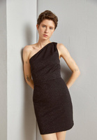 Элегантное платье One Shoulder Mini Dress Scotch & Soda, цвет leopard jacquard black