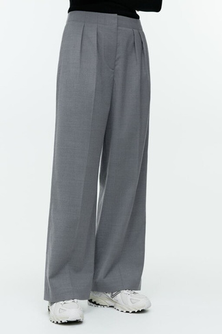 Фланелевые брюки с заниженной талией H&M, серый