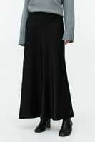 Атласная юбка макси H&M, черный