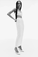 Широкая юбка макси с резинкой для волос H&M, слоновая кость