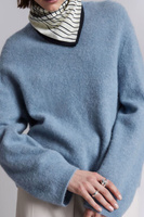 Вязаный свитер с воротником стойкой H&M, синий